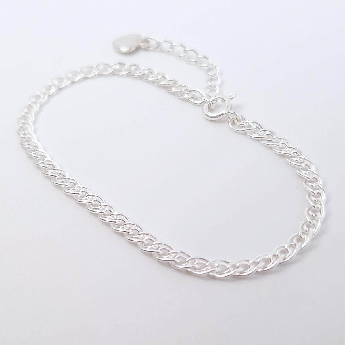 Armband breit geflochten 925 Silber Fantasie Gliederkette 3 mm