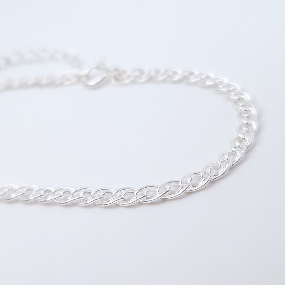 Armband breit geflochten 925 Silber Fantasie Gliederkette 3 mm