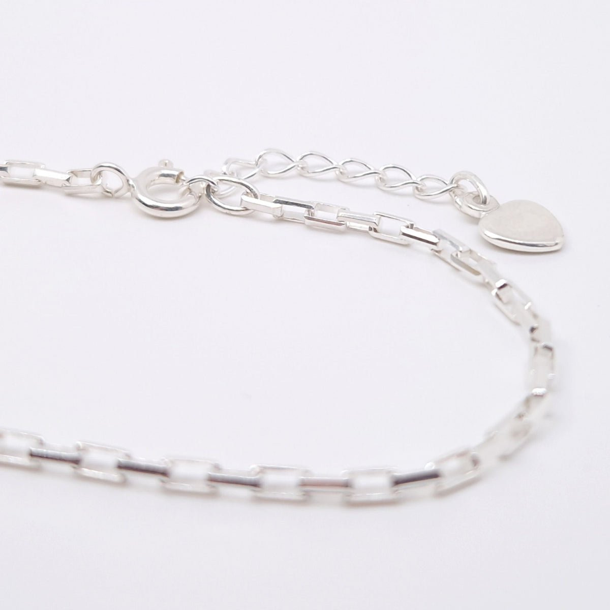 Armband Paperclip 925 Silber Venezianer lange rechteckige Kettenglieder