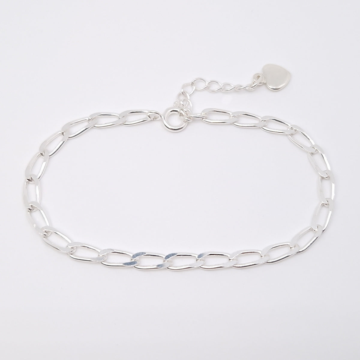 Armband Panzerkette 925 Silber lange rechteckige große Kettenglieder