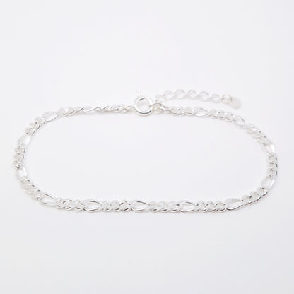Armband Figaro 925 Silber Silberarmband massiv 3 mm