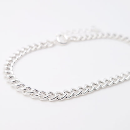 Panzerarmband breit 925 Silber massive große Kettenglieder