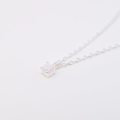 Halskette zarter Opal Tautropfen 925 Silber sehr fein 3 mm