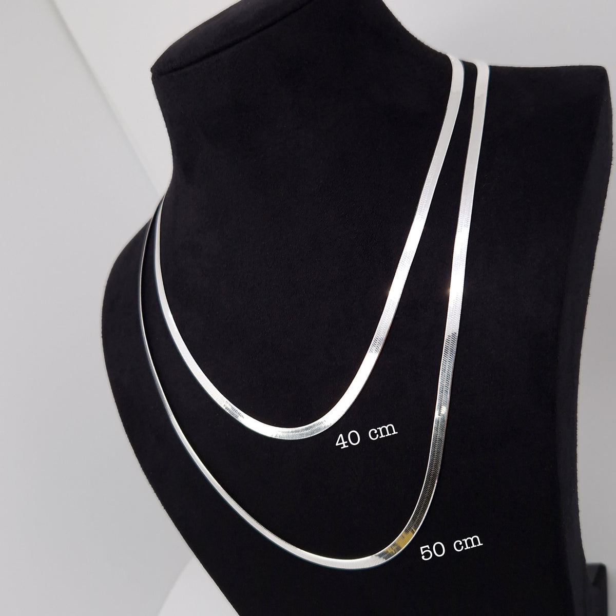 Flache Schlangenkette 925 Silber – Herringbone 3 mm | Gold & Silber
