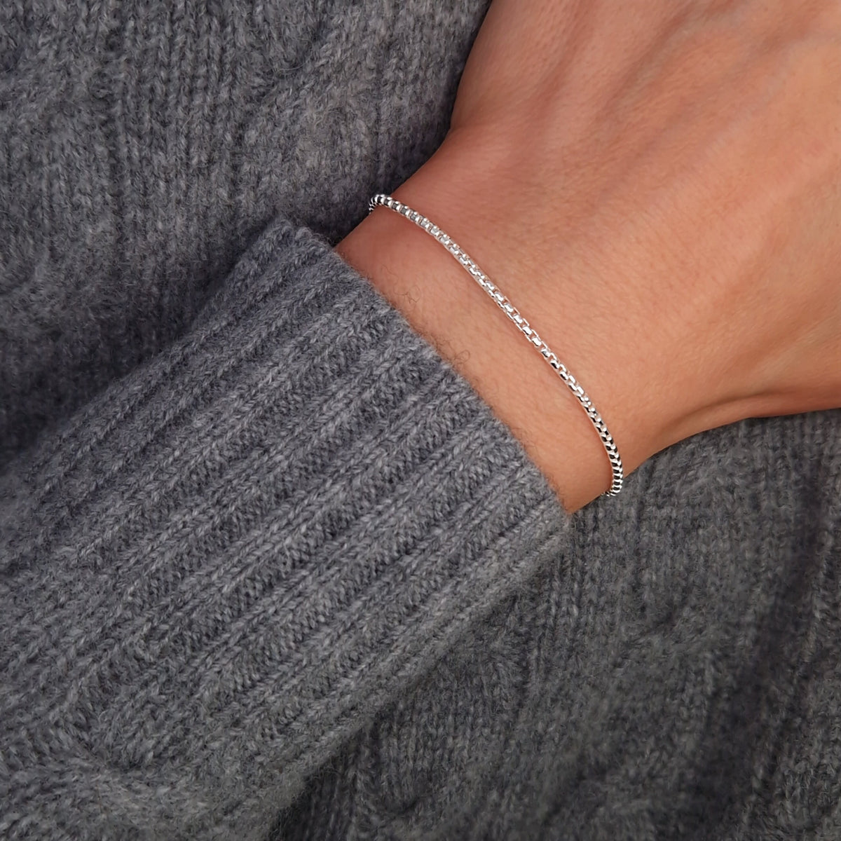 Venezianer Armband rund breit 925 Silber 2 mm