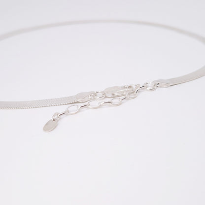 Schlangenkette flach breit 925 Silber Herringbone Halskette 5,5 mm