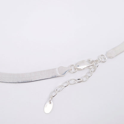 Schlangenkette flach breit 925 Silber Herringbone Halskette 5,5 mm