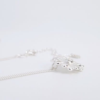 Halskette große Margerite 925 Silber Zirkonia Blume Anhänger