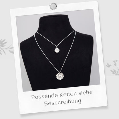 Ohrringe Margerite mit Zirkonia Kristall 925 Silber Blumen Hängeohrringe