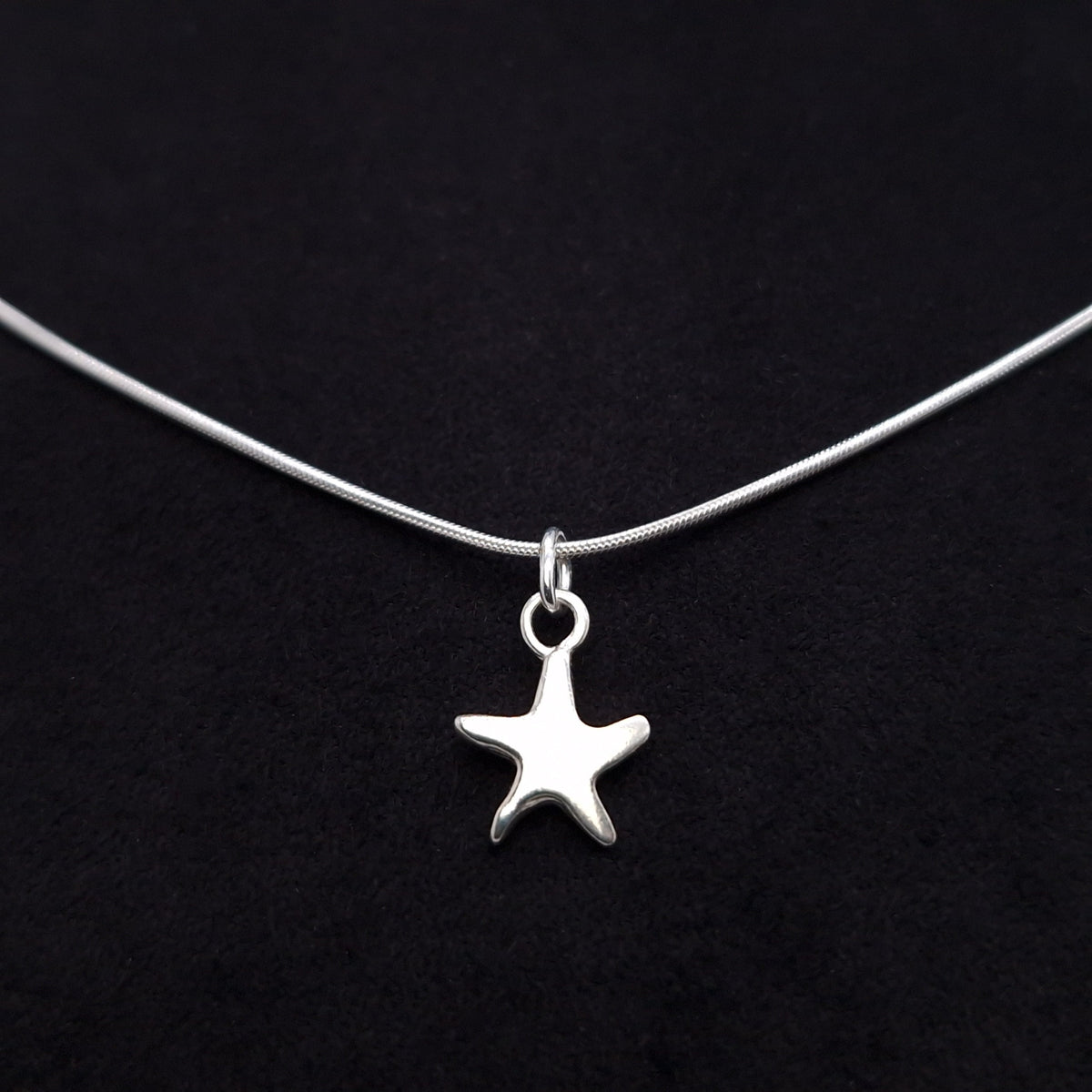 Halskette kleiner Seestern 925 Silber Schlangenkette mit Anhänger