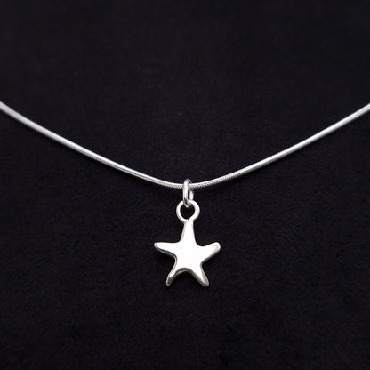 Halskette kleiner Seestern 925 Silber Schlangenkette mit Anhänger