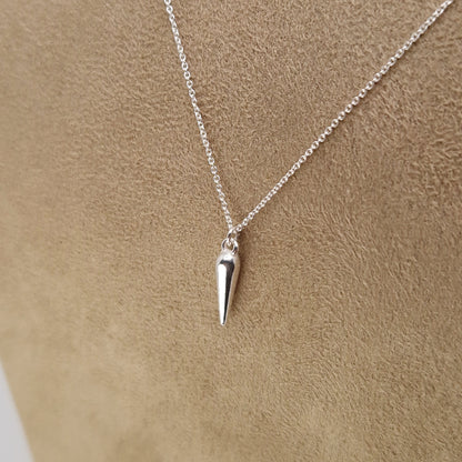 Halskette mit Spike Anhänger 925 Silber zarte Ankerkette