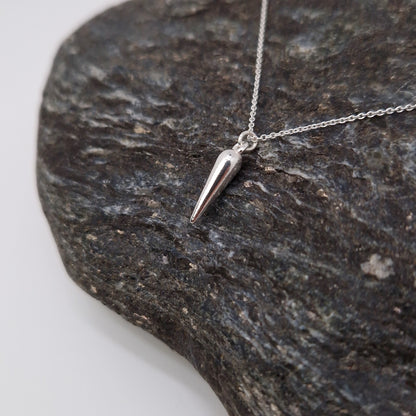 Halskette mit Spike Anhänger 925 Silber zarte Ankerkette