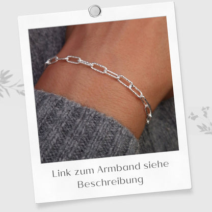 Paperclip Kette 925 Silber strukturierte große Kettenglieder