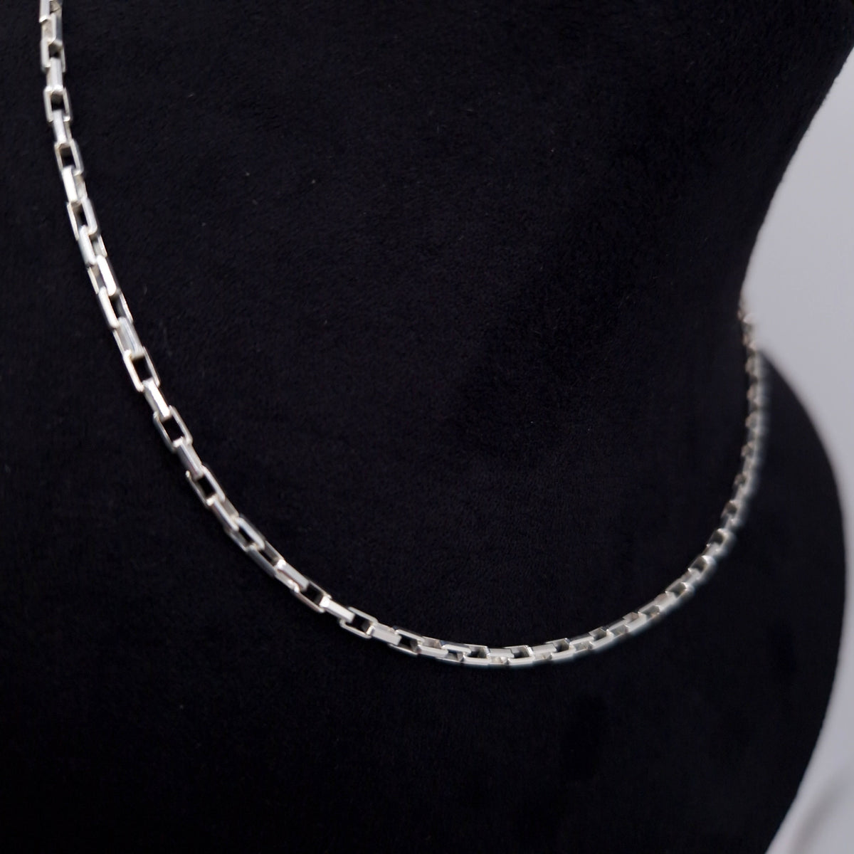 Paperclip Halskette 925 Silber Venezianer lange rechteckige Kettenglieder