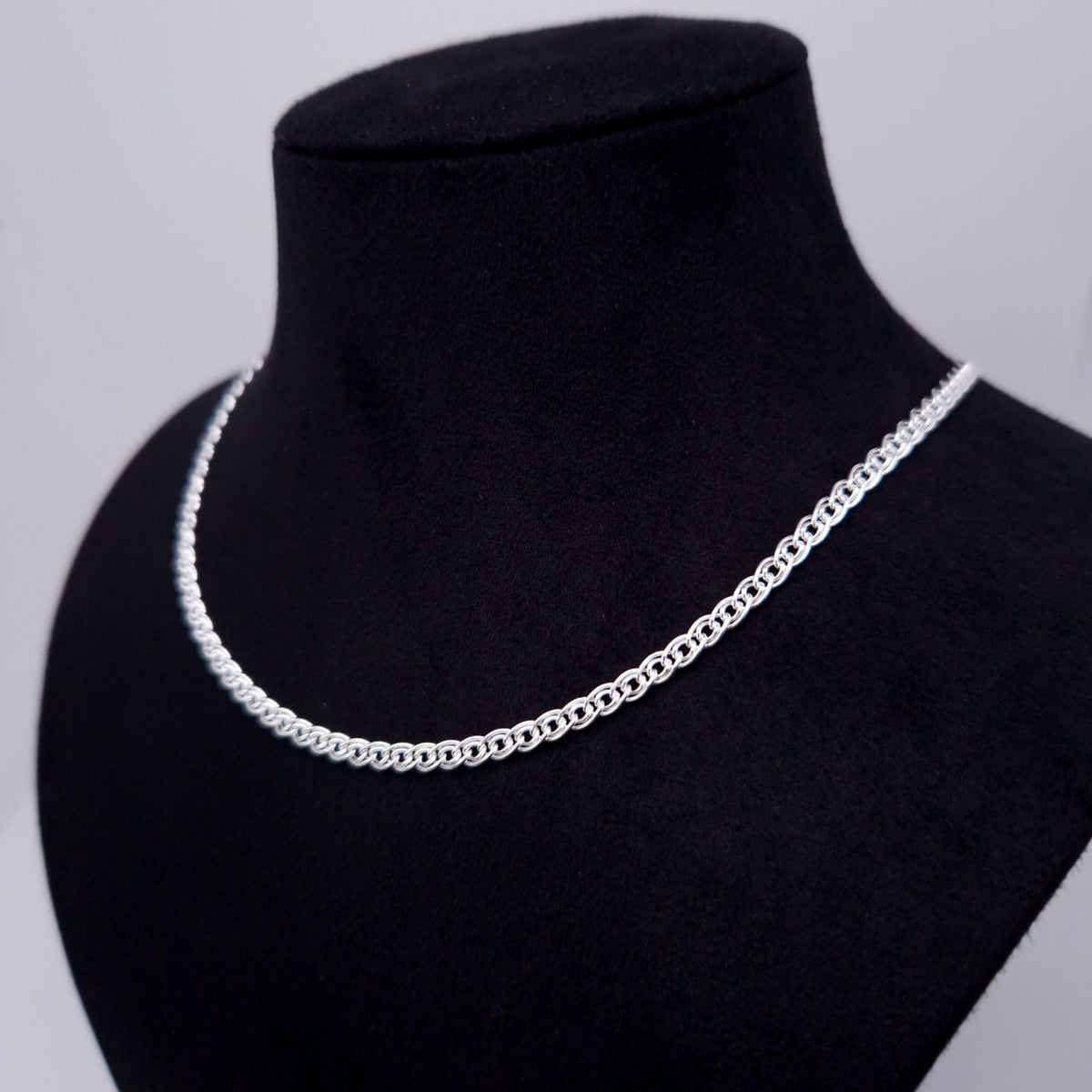 Halskette geflochten 925 Silber Fantasie 3mm breit gewebt