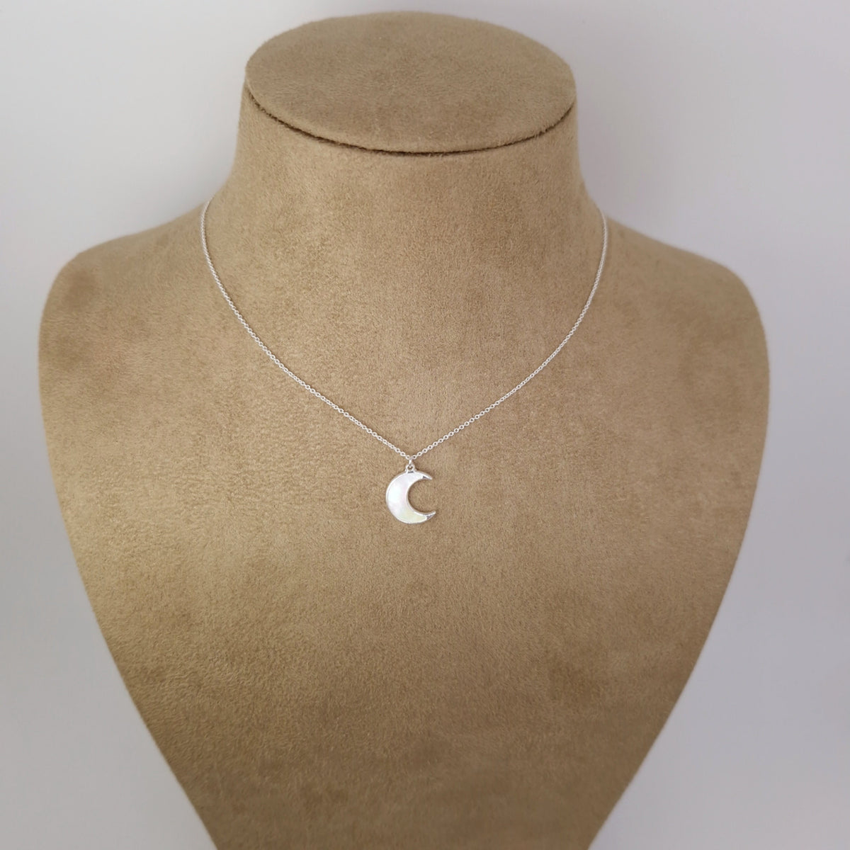 Halskette Halbmond mit Perlmutt 925 Silber