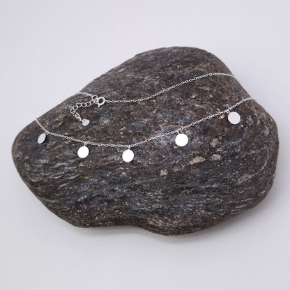 Halskette mit Plättchen-Anhängern rund 925 Silber