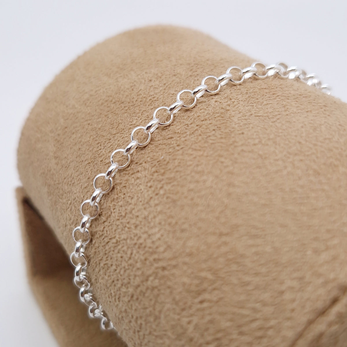 Armband Jasseron breit 925 Silber runde Ankerkette große Kettenglieder 3,5 mm
