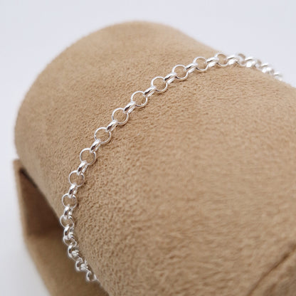 Armband Jasseron breit 925 Silber runde Ankerkette große Kettenglieder 3,5 mm
