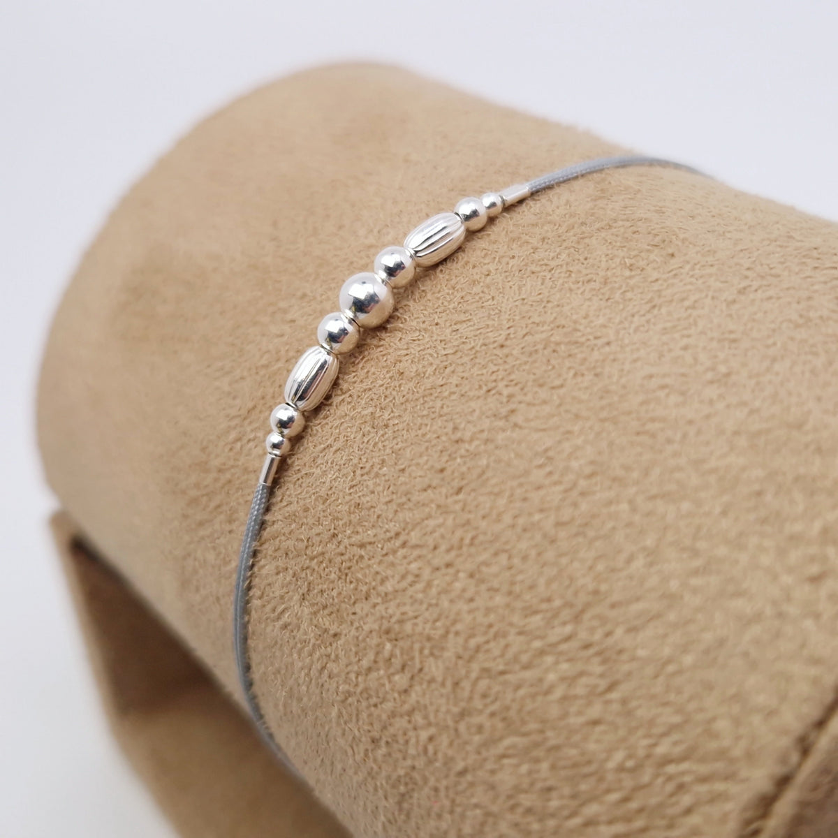 Armband Silber Perlen 925 Silber Makramee filigran
