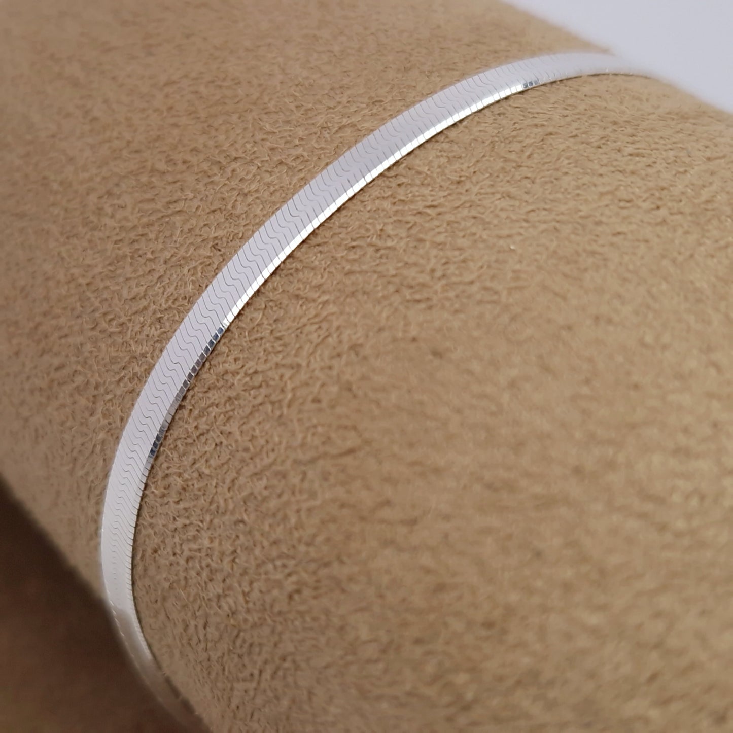 Schlangenarmband flach 925 Silber breit glänzend