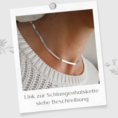 Schlangenarmband flach 925 Silber breit glänzend
