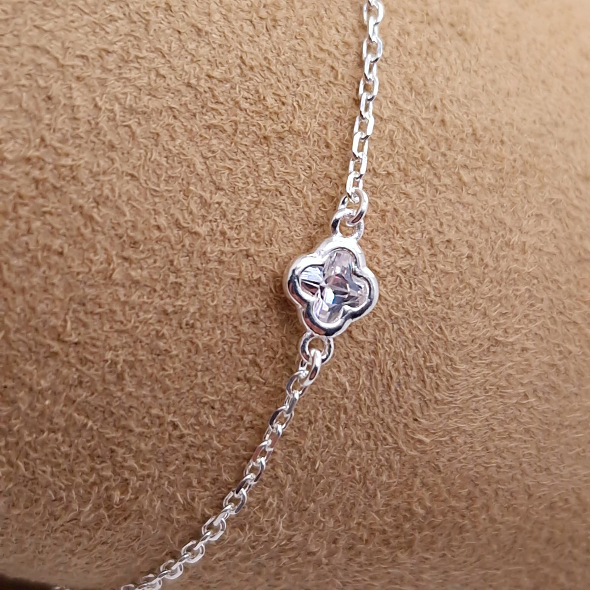 Armband Kristallblume 925 Silber filigran zart