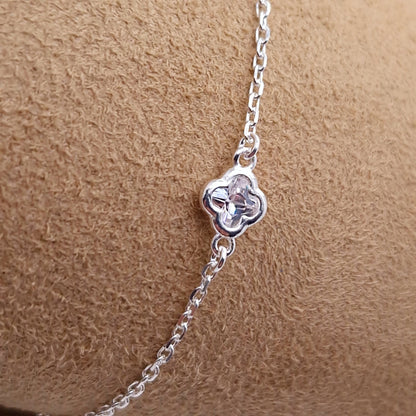 Armband Kristallblume 925 Silber filigran zart