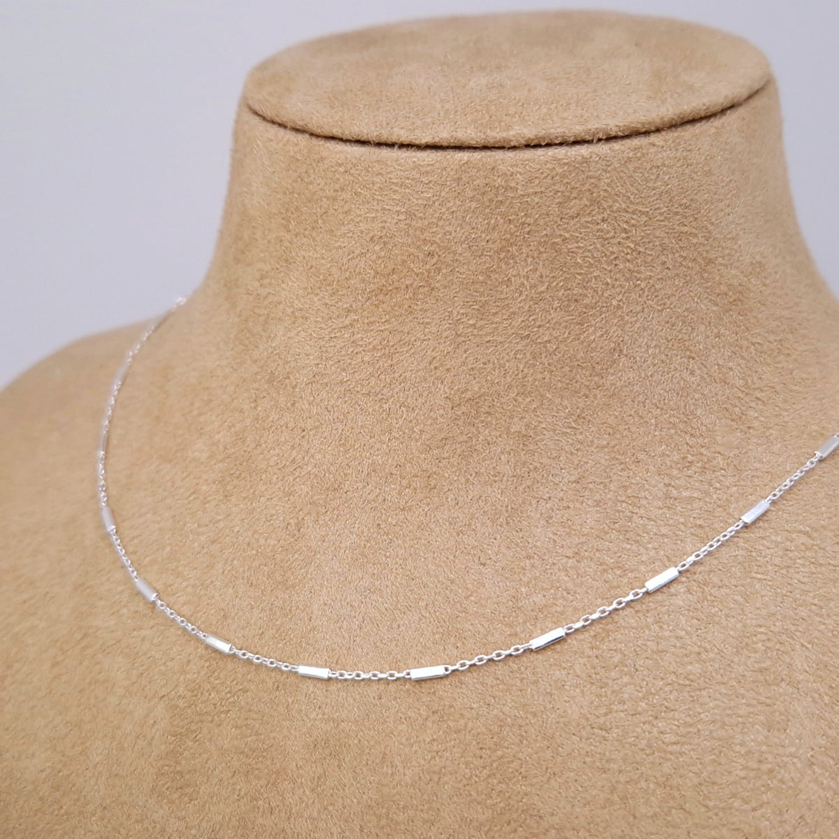 Balken Halskette zart 925 Silber filigran fein Layering zarte Ankerkette Satellitenkette