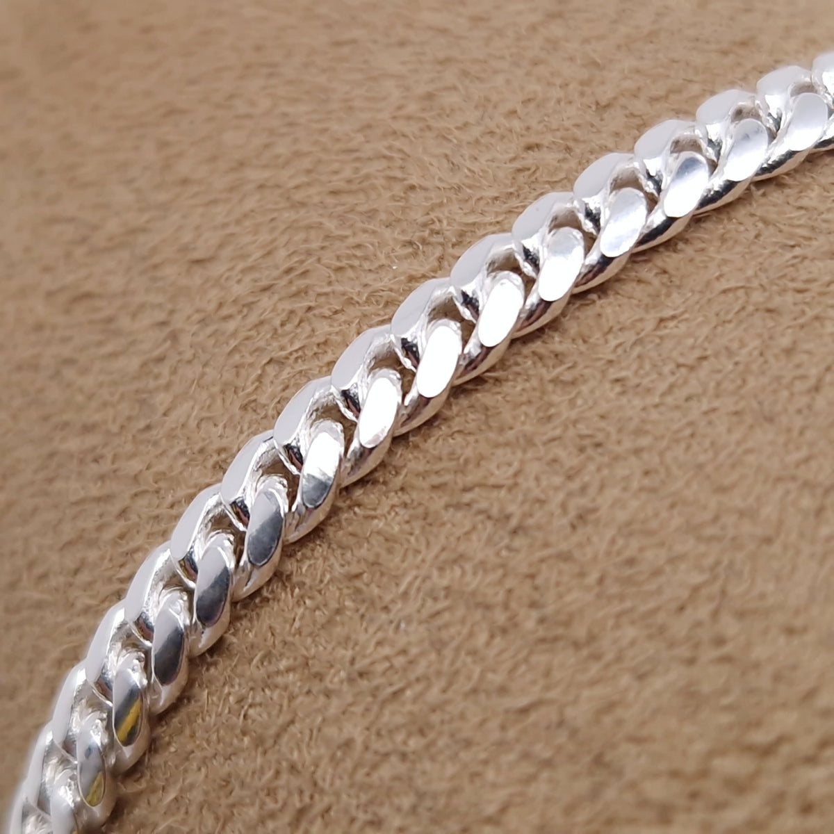 Kubanisches Armband breit 925 Silber massiv Panzer Armband