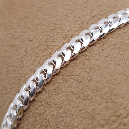 Kubanisches Armband breit 925 Silber massiv Panzer Armband