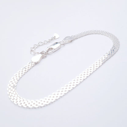 Bismarck Armband breit 925 Silber Mesh 4 mm