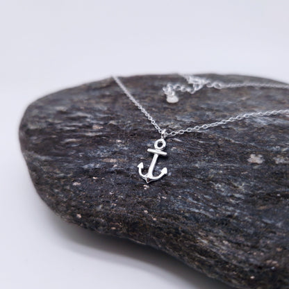 Halskette kleiner Anker Anhänger 925 Silber maritim