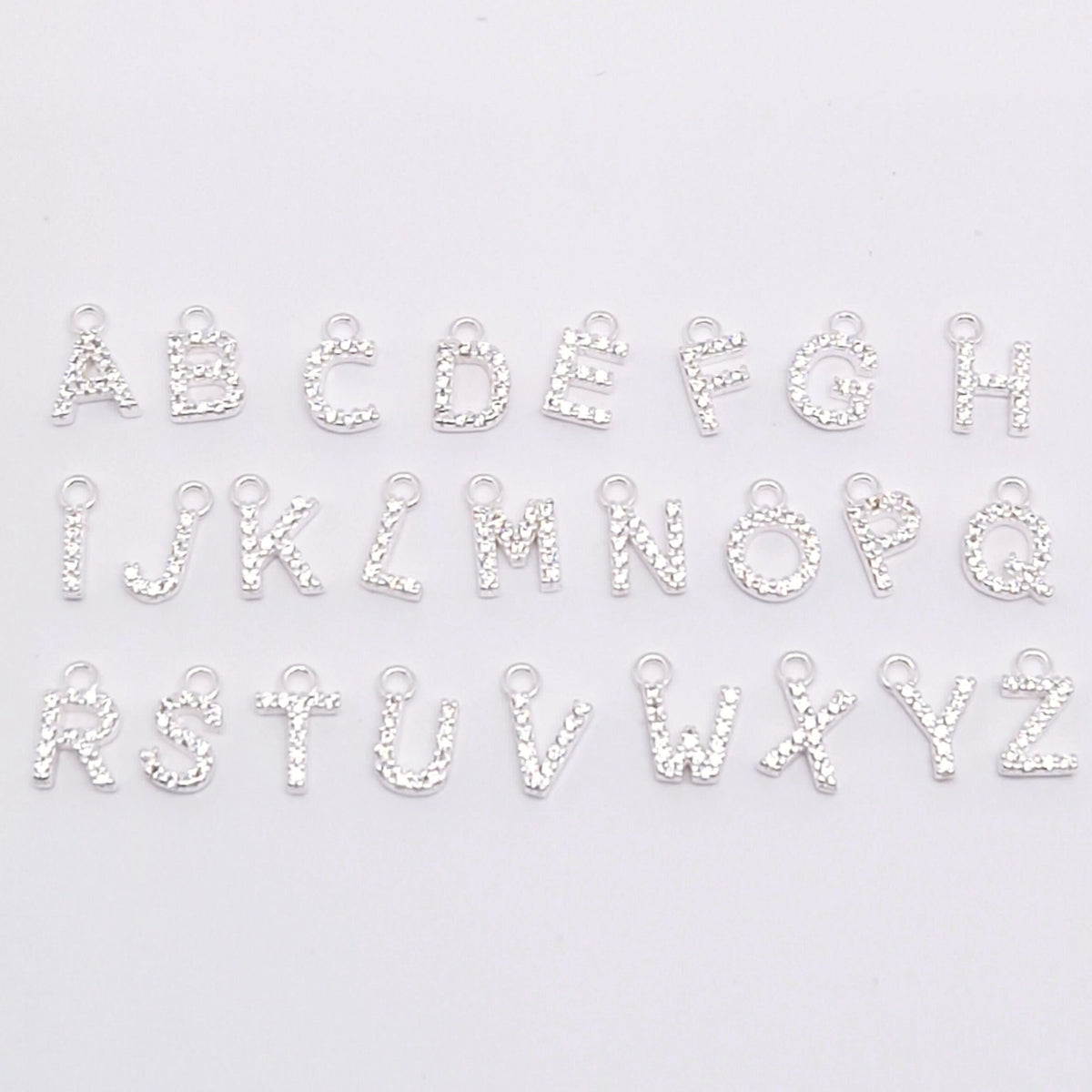 Zusätzlicher Buchstabe mit Zirkonia Kristallen 925 Silber