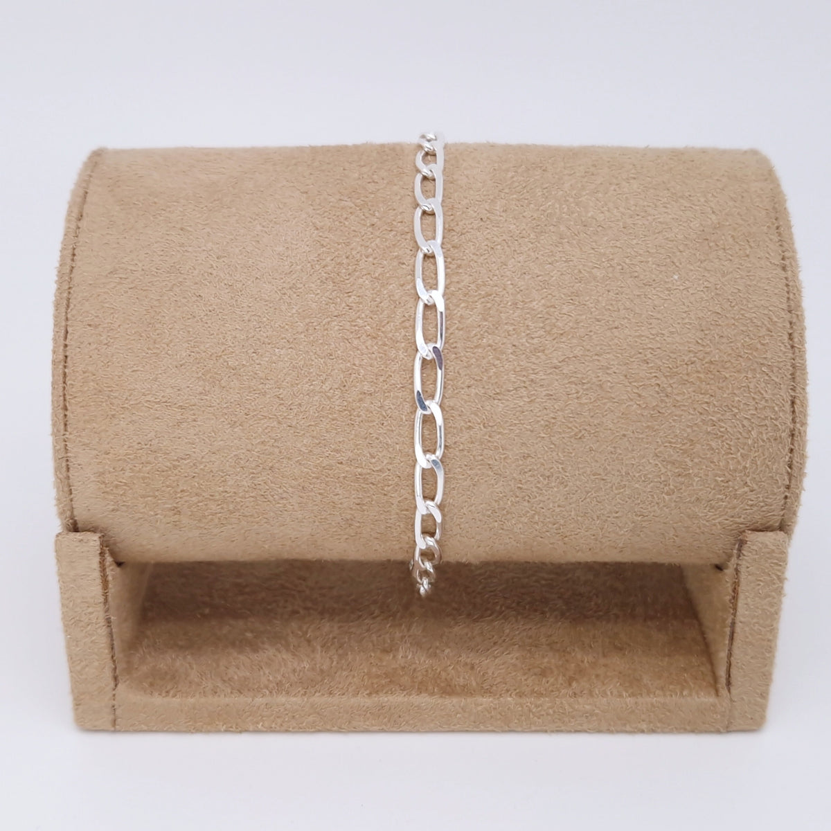 Armband Panzerkette 925 Silber lange rechteckige große Kettenglieder