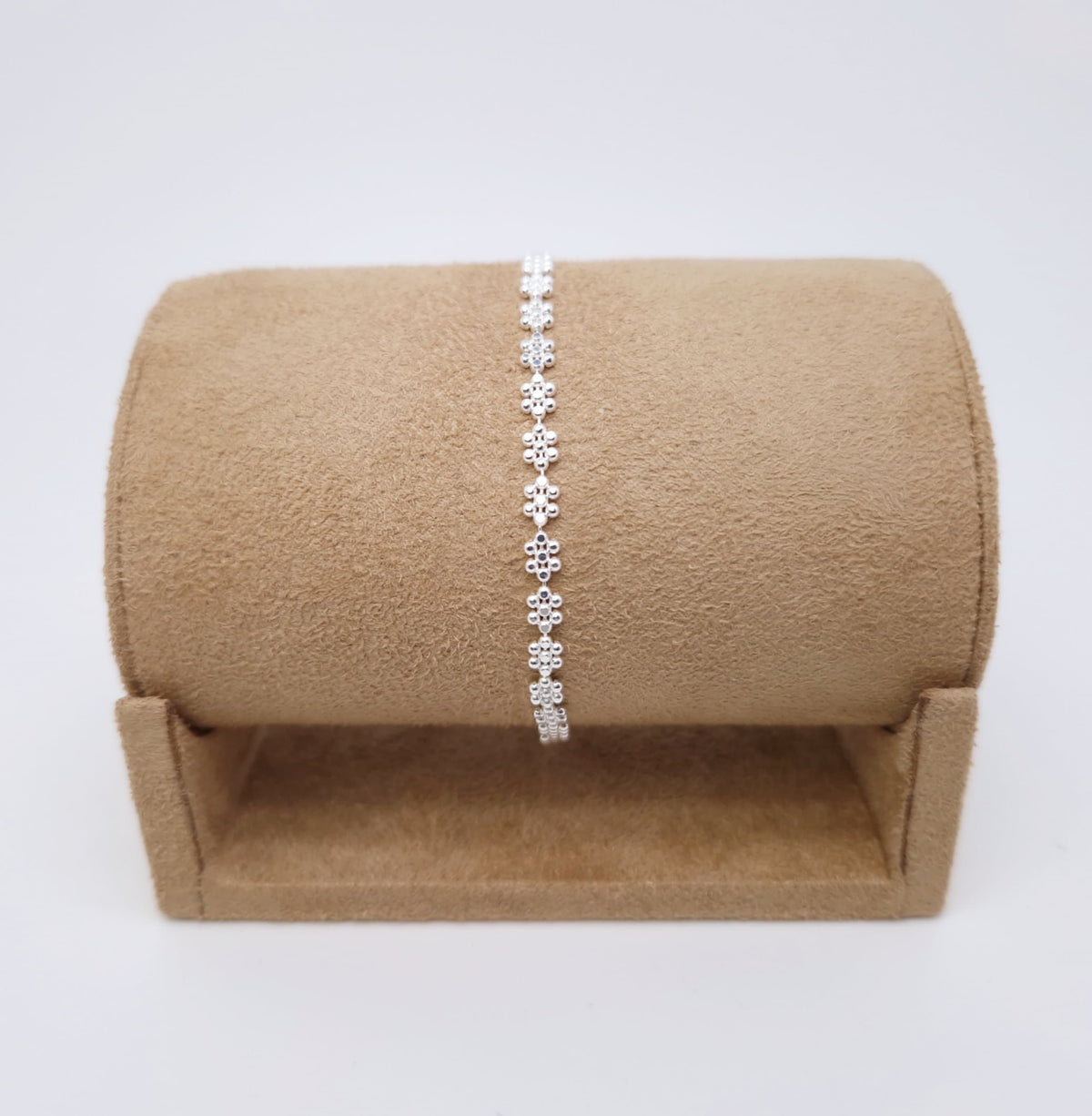 Armband Blumen Perlen 925 Silber Kugelkette zart filigran