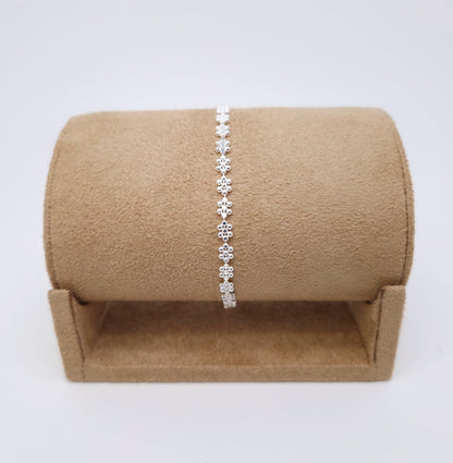 Armband Blumen Perlen 925 Silber Kugelkette zart filigran