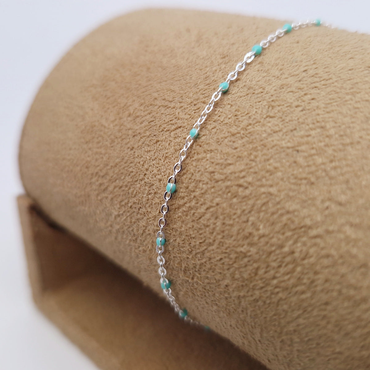 Armband Emaille Kugeln türkis 925 Silber filigran zart