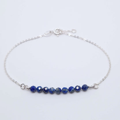 Armband blauer Lapislazuli 925 Silber filigran Edelstein Naturstein facettiert