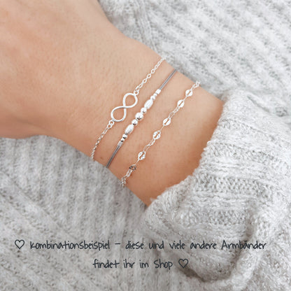 Armband Silber Perlen 925 Silber Makramee filigran