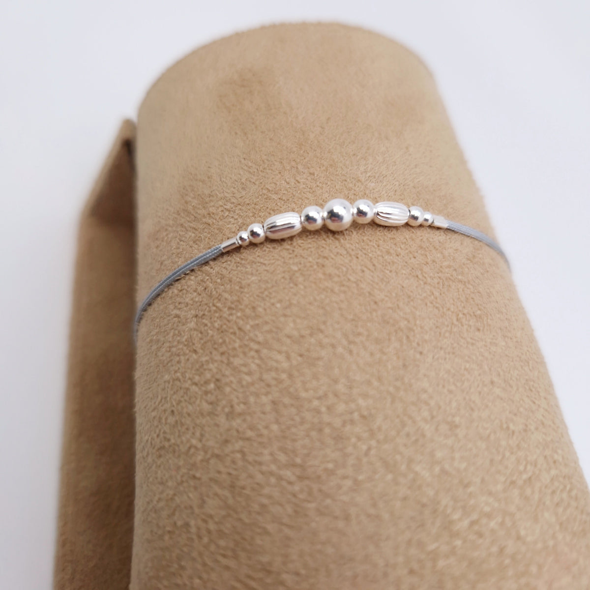 Armband Silber Perlen 925 Silber Makramee filigran