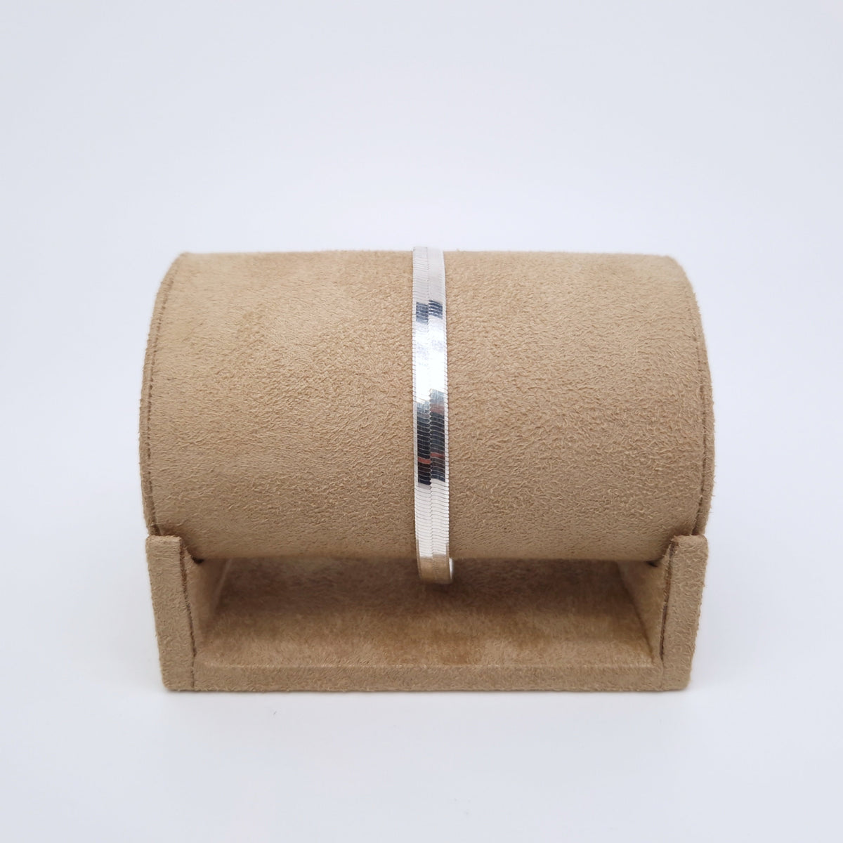 Schlangenarmband breit 925 Silber 6mm glänzend