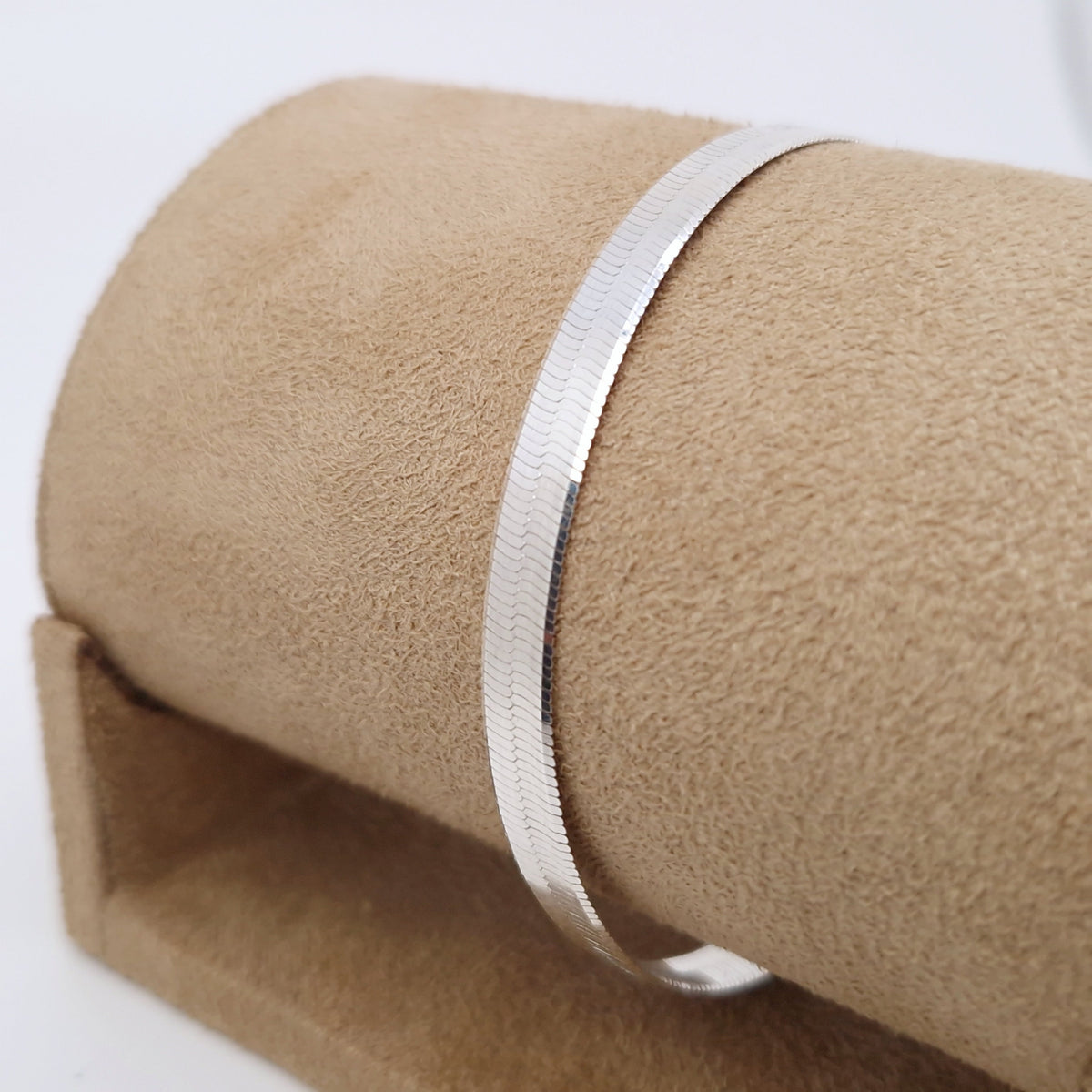 Schlangenarmband breit 925 Silber 6mm glänzend