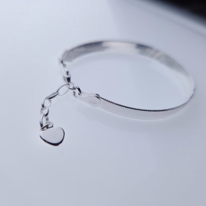 Schlangenarmband breit 925 Silber 6mm glänzend