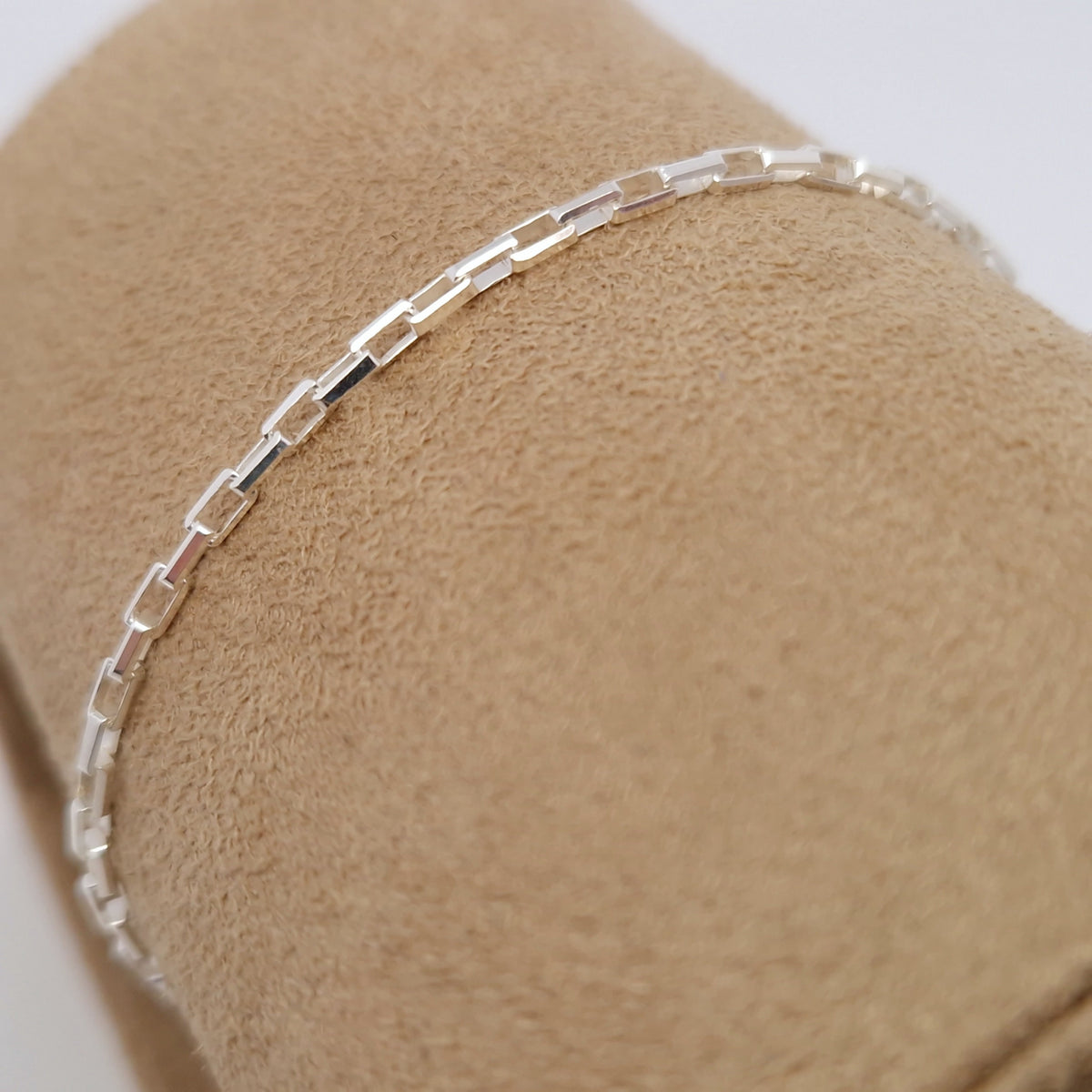 Armband Paperclip 925 Silber Venezianer lange rechteckige Kettenglieder