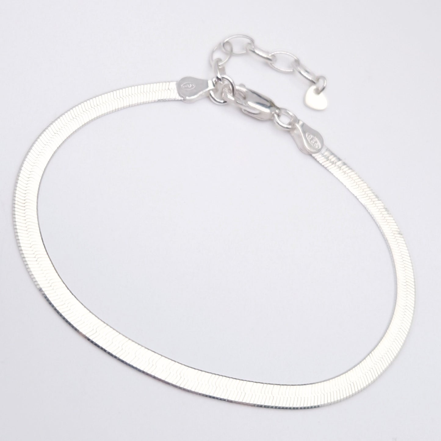 Schlangenarmband flach 925 Silber breit glänzend