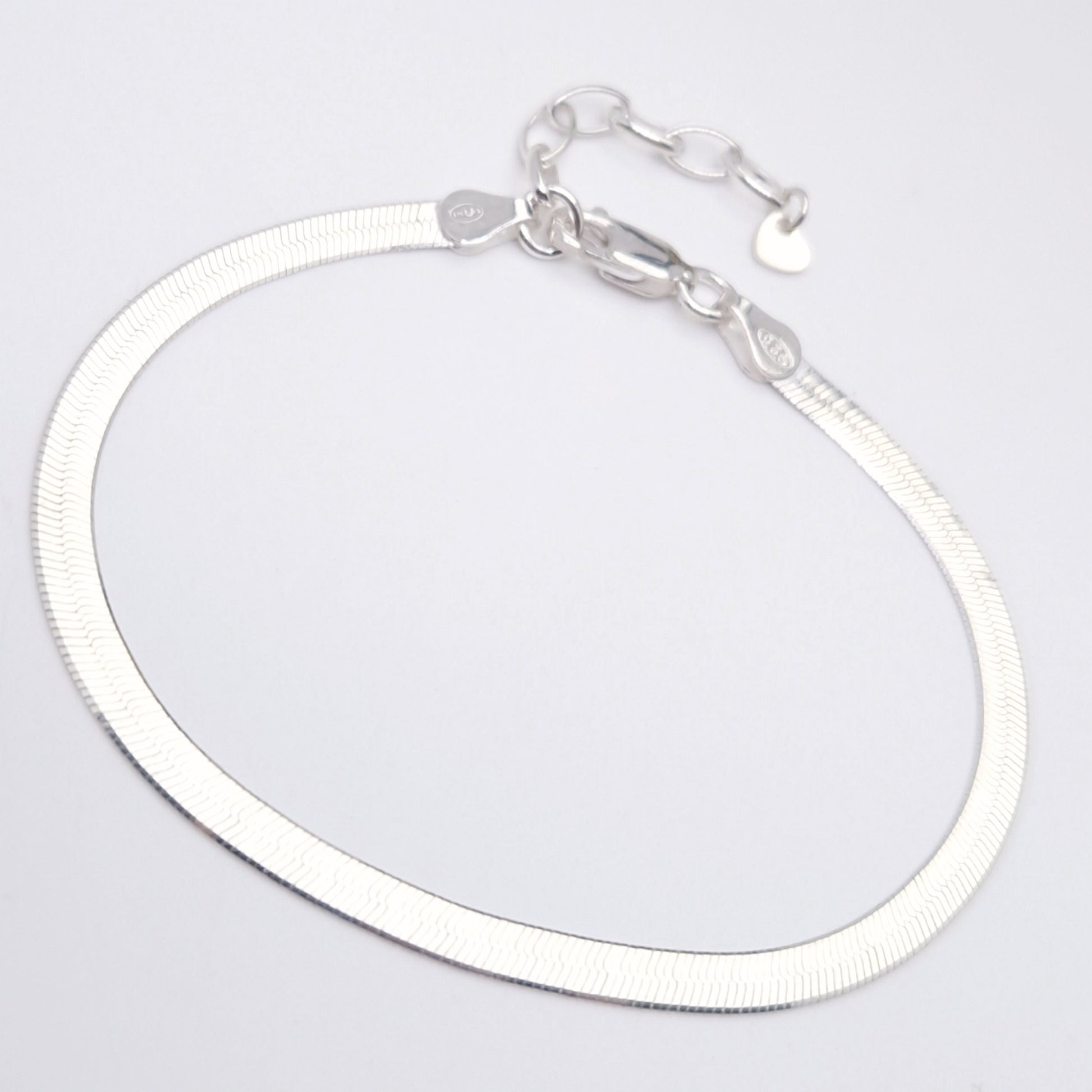Schlangenarmband flach 925 Silber breit glänzend