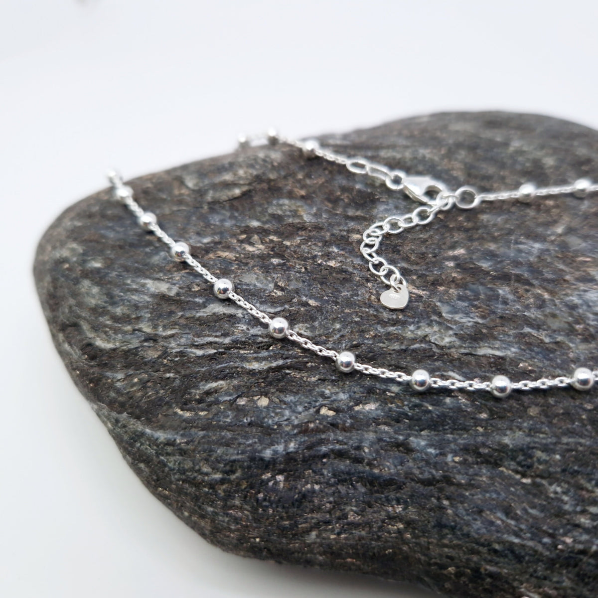 Satellitenkette Kugeln 925 Silber Halskette Layering