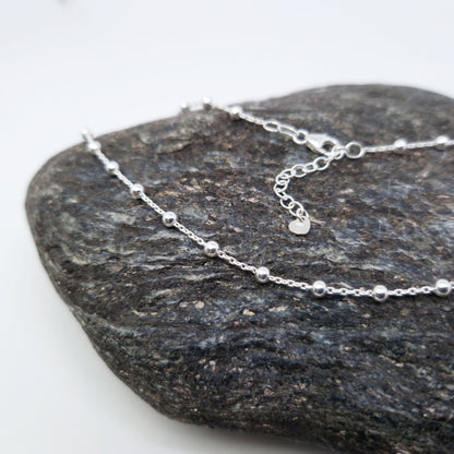 Satellitenkette Kugeln 925 Silber Halskette Layering